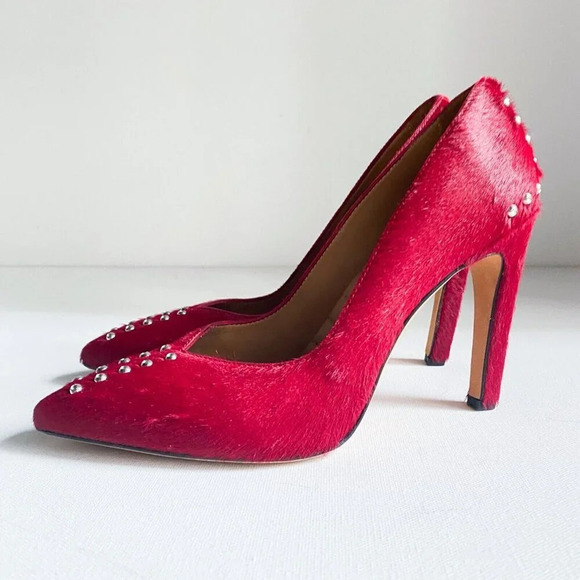 IRO pony Cow Skin Textured Stud Detail Classic Pumps 39 - Picture 9 of 10